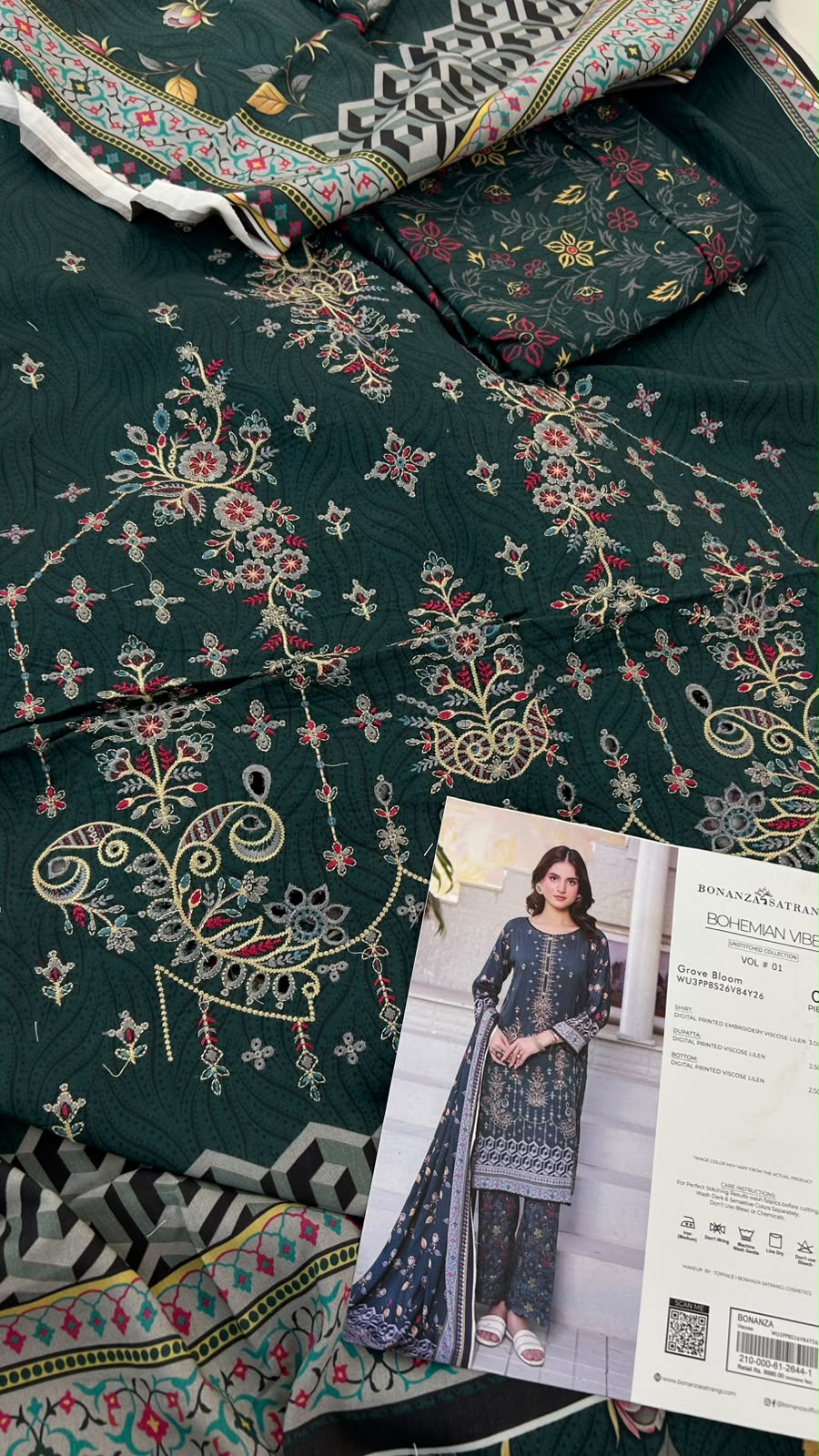 BONANZA LINEN EMB 3 PC
