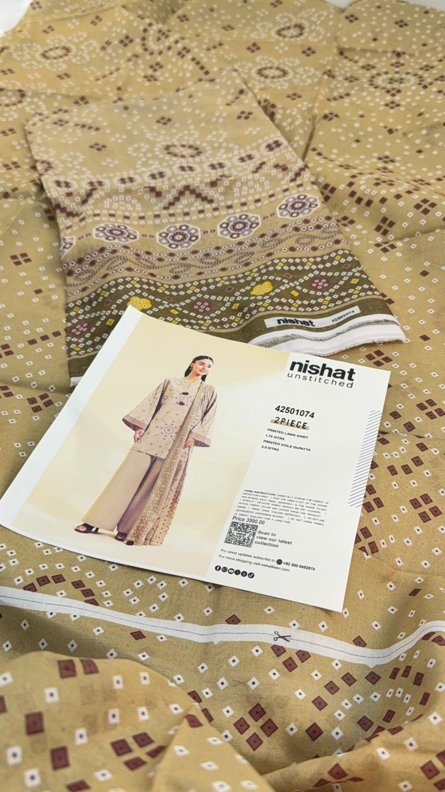 NISHAT LAWN 2 PC SHIRT DUPTA