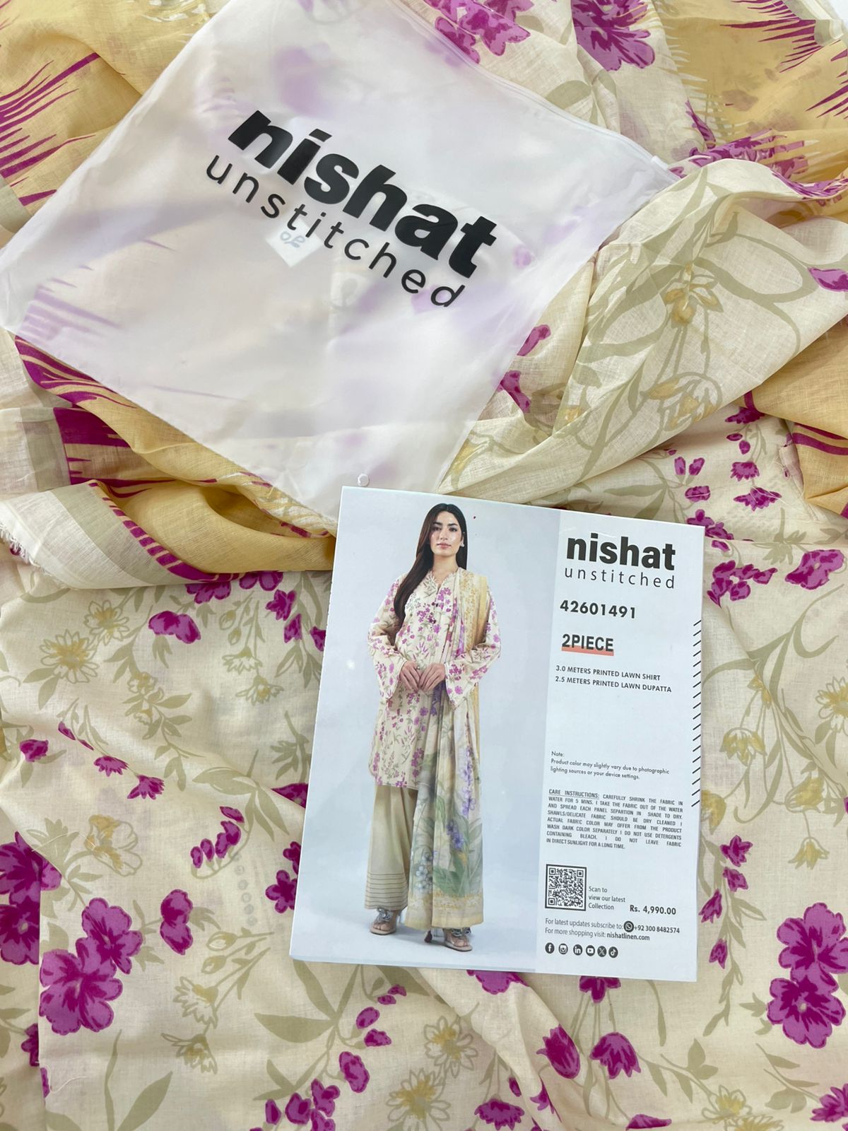 NISHAT 2 PC SHIRT DUPATTA