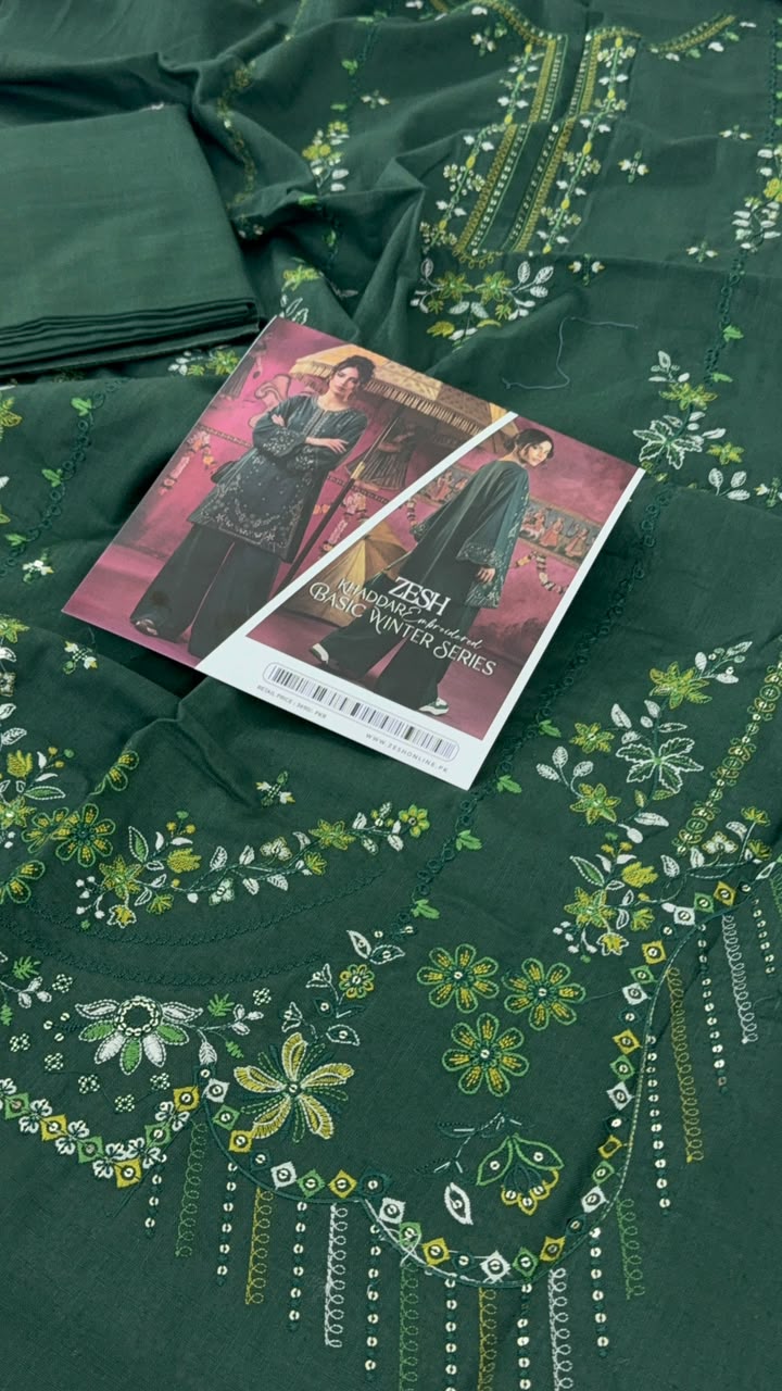 ZESH EMB KHADDAR 2 PC SHIRT TROUSER
