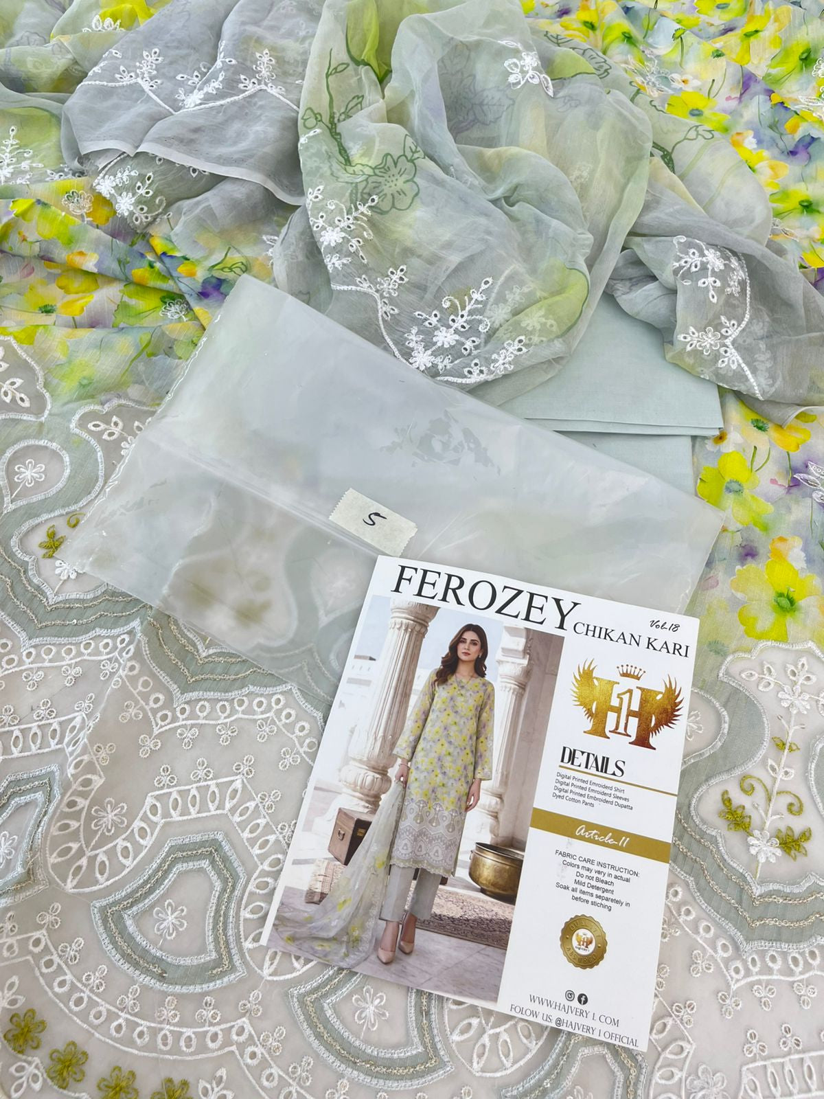 LUXURY LAWN CHIKANKARI 3PC