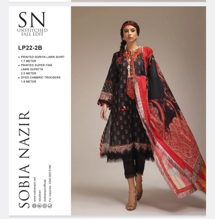 SOBIA NAZIR LAWN BANADORA 3 PC