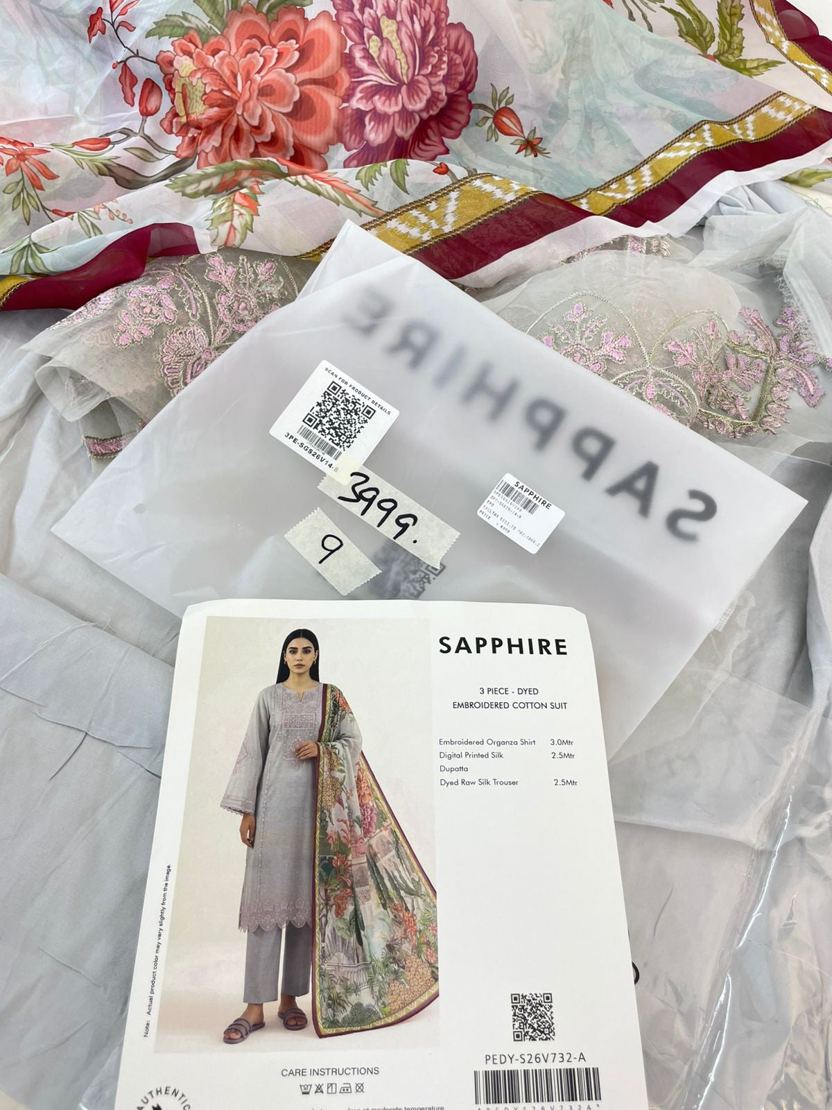 SAPPHIRE EMB 3 PC LUXURY