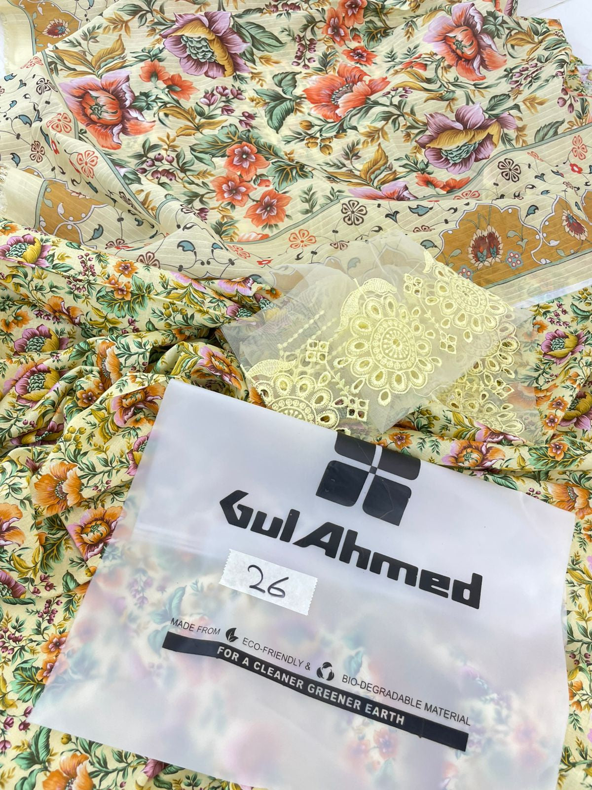 GULAHMED LAWN EMB 2 PC SHIRT DUPATTA
