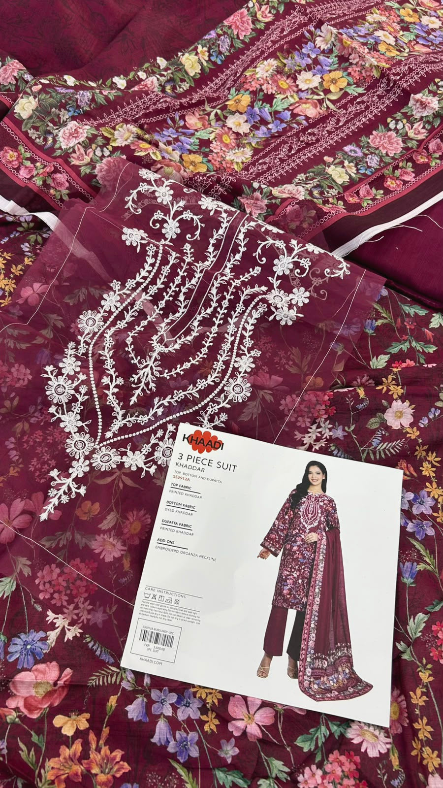 KHAADI EMBROIDERED KHADDAR 3 PC