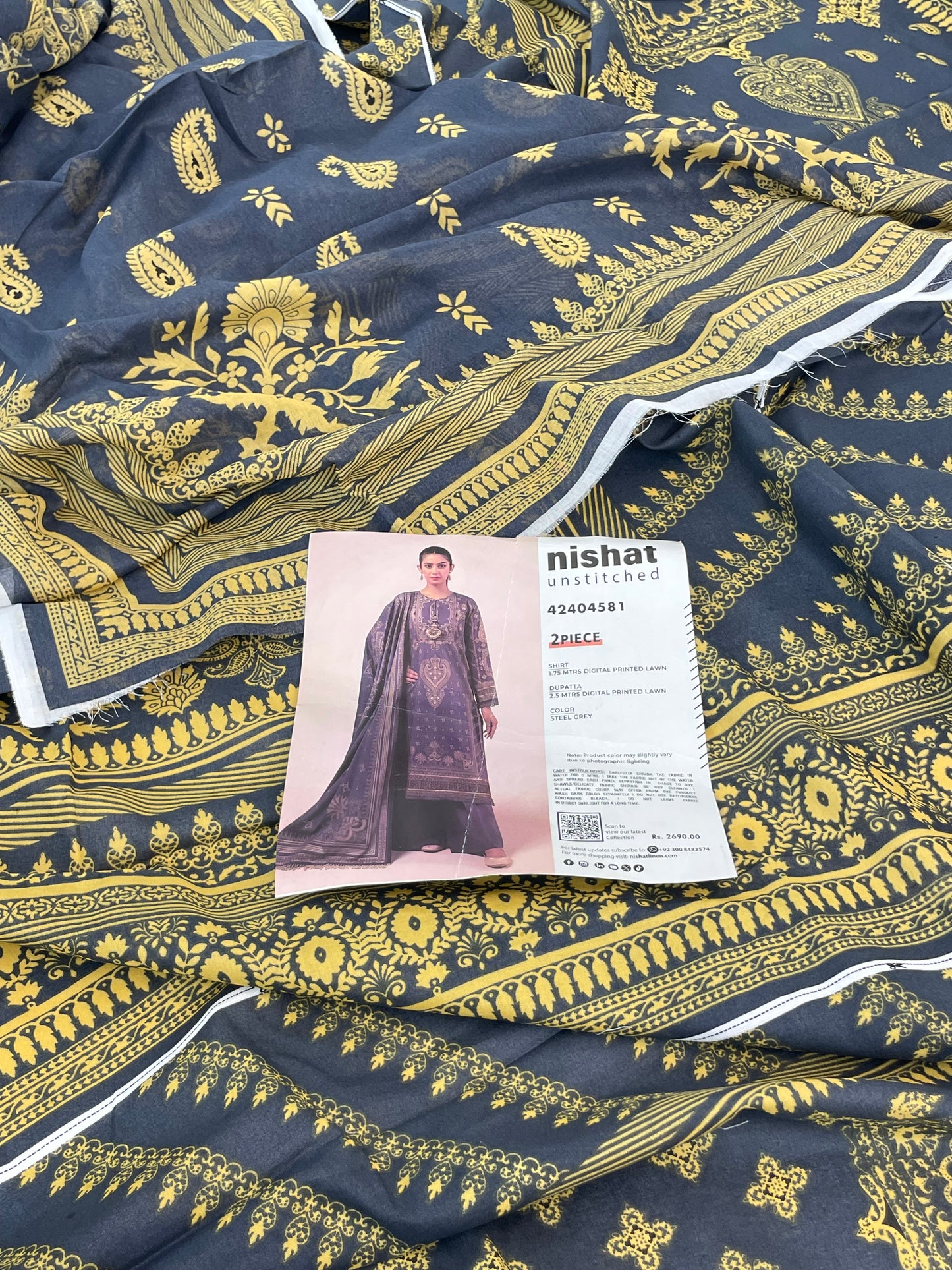 NISHAT LAWN 2 PC SHIRT DUPATTA