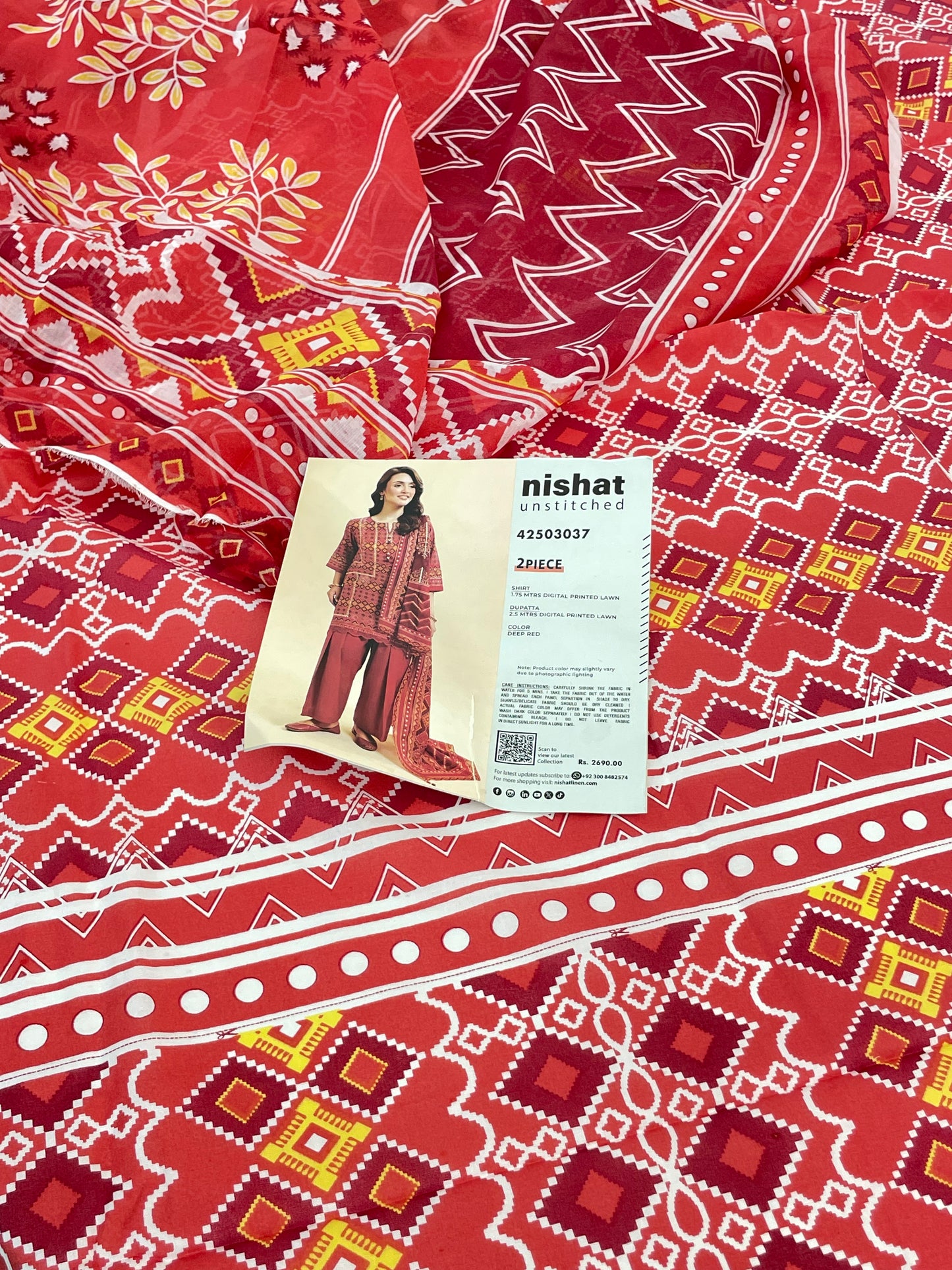 NISHAT LAWN 2 PC SHIRT DUPATTA