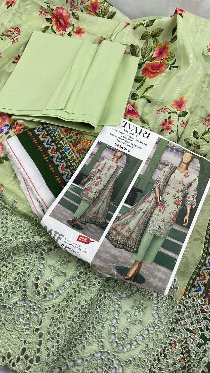LAWN 3 PC CHICKANKARI