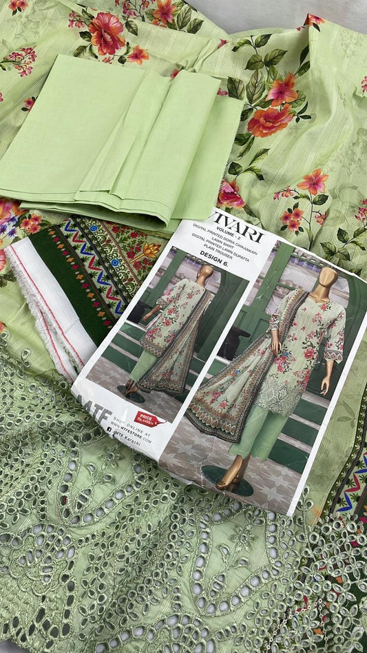 LAWN 3 PC CHICKANKARI