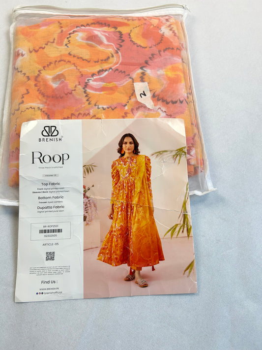 Lawn 3 pc emb sleeve lace