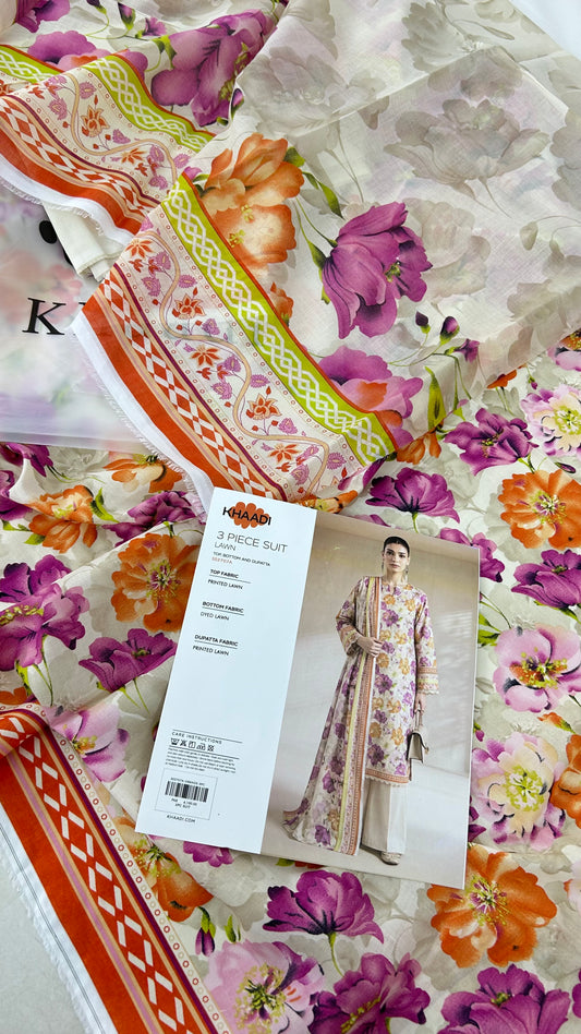 KHAADI LAWN 3 PC