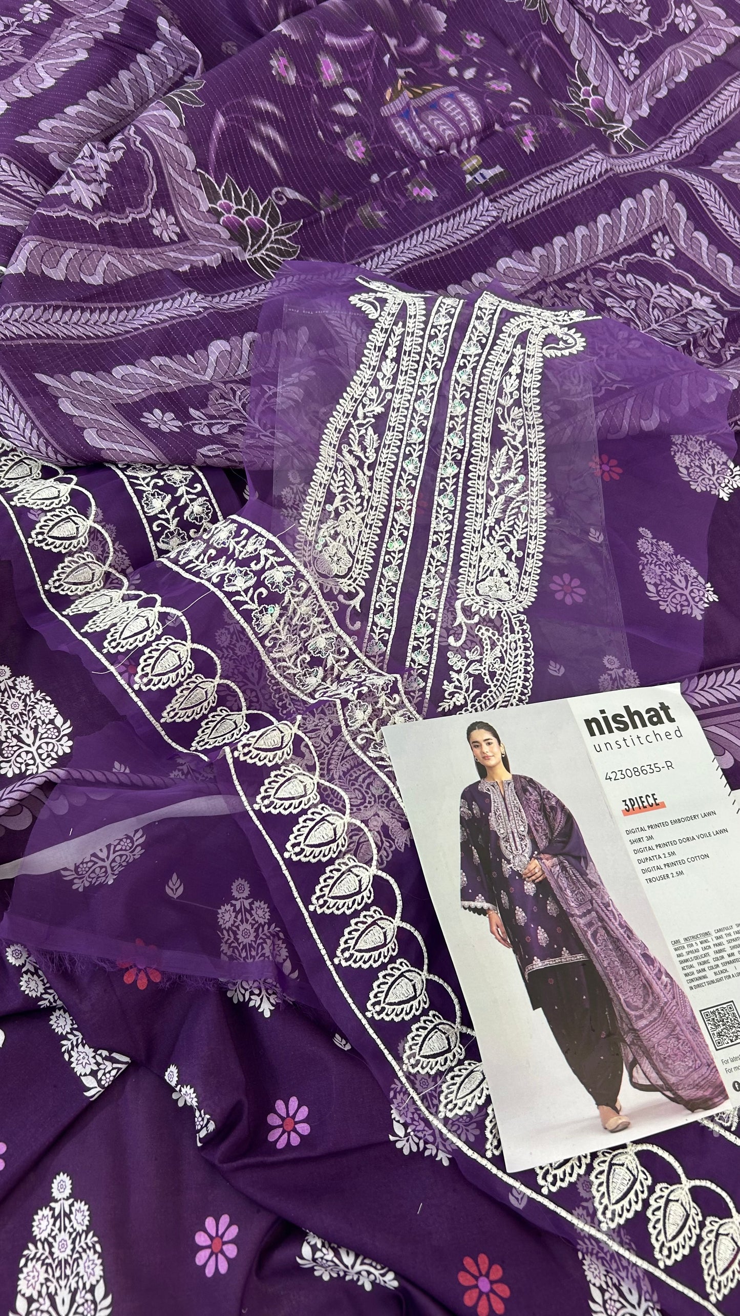 NISHAT EMB LAWN 3 PC