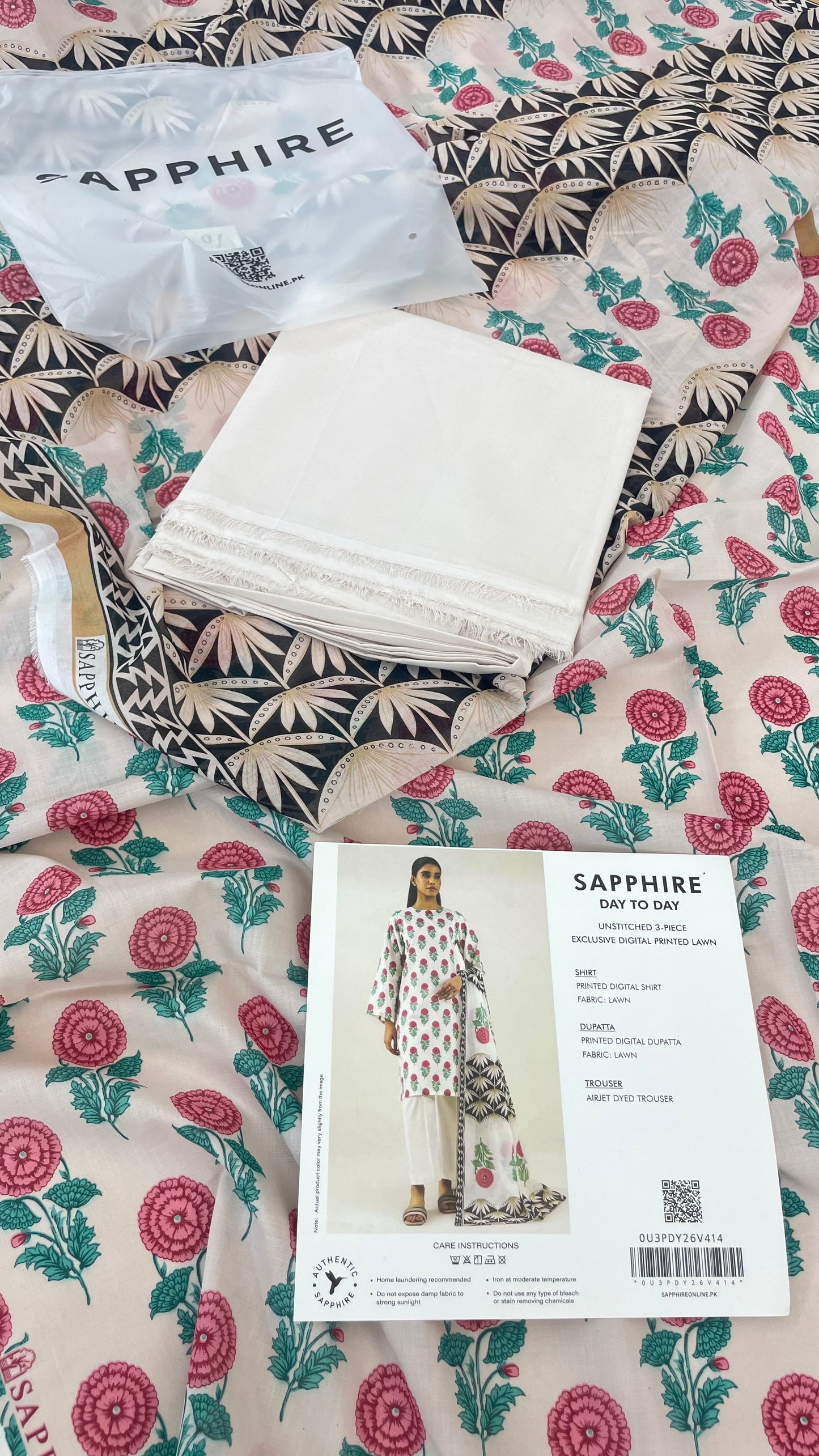 SAPPHIRE LAWN 3 PC