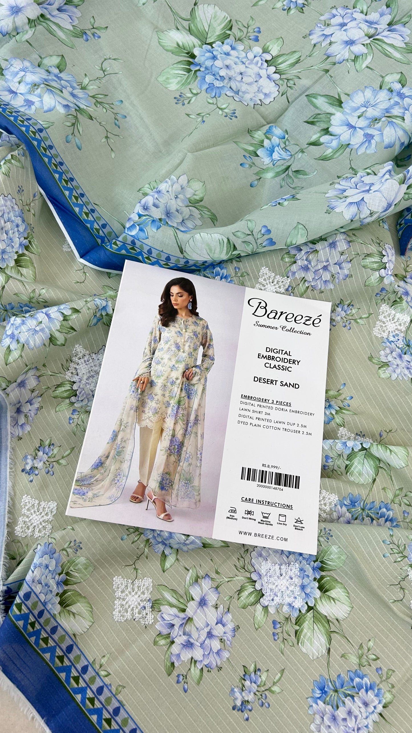 BAREEZE EMB LAWN 3 PC
