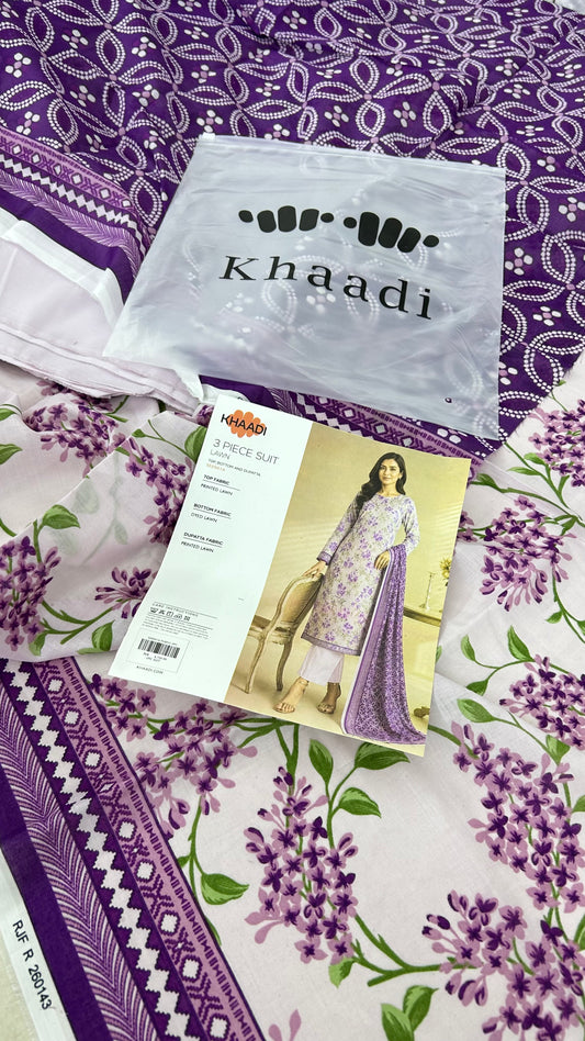 KHAADI LAWN 3 PC