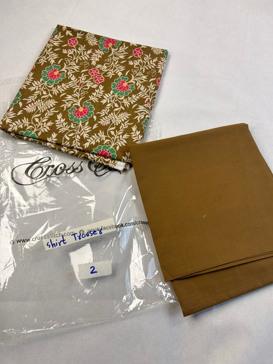 LAWN 2 PC SHIRT WITH PLAIN TROUSER