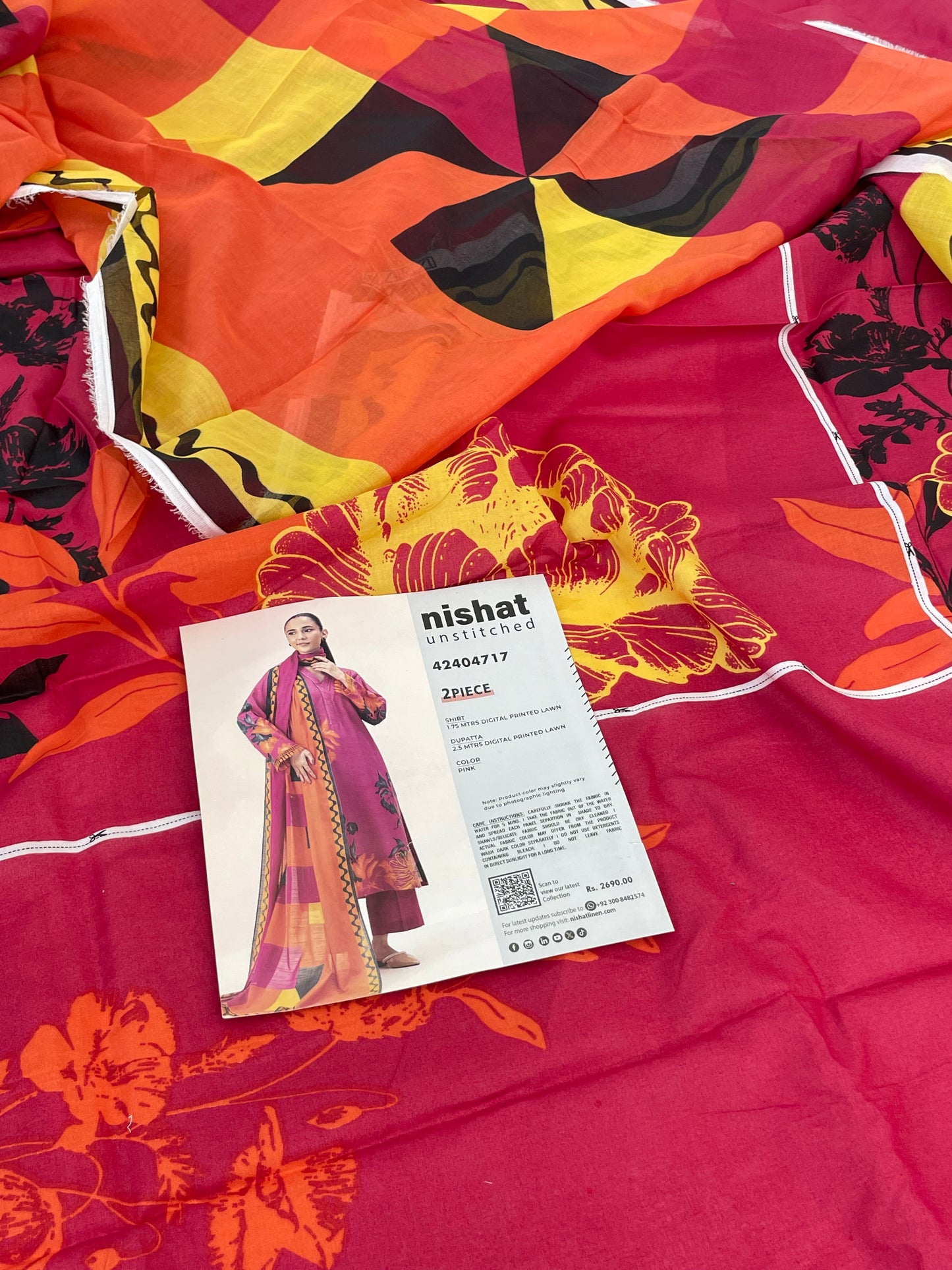 NISHAT LAWN 2 PC SHIRT DUPATTA