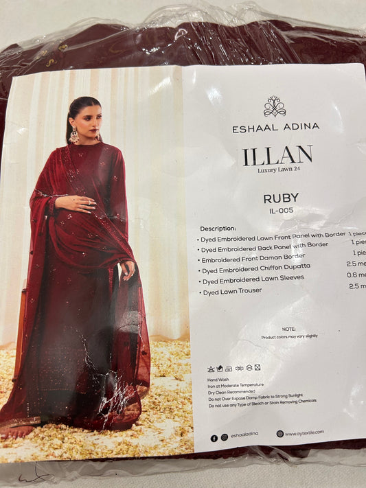 LAWN EMB WITH CHIFFON EMB DUPATTA 3 PC