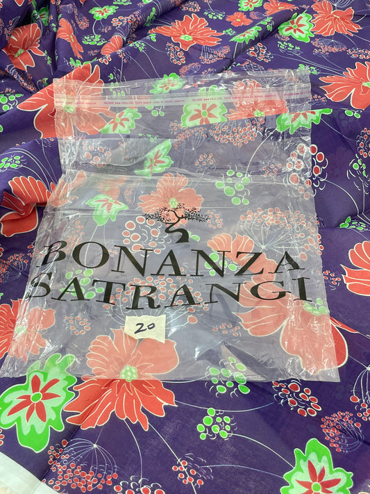 BONANZA SATRANGI LAWN SHIRT TROUSER 2 PC