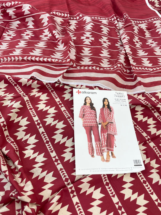 ALKARAM 2 PC SHIRT DUPATTA LAWN