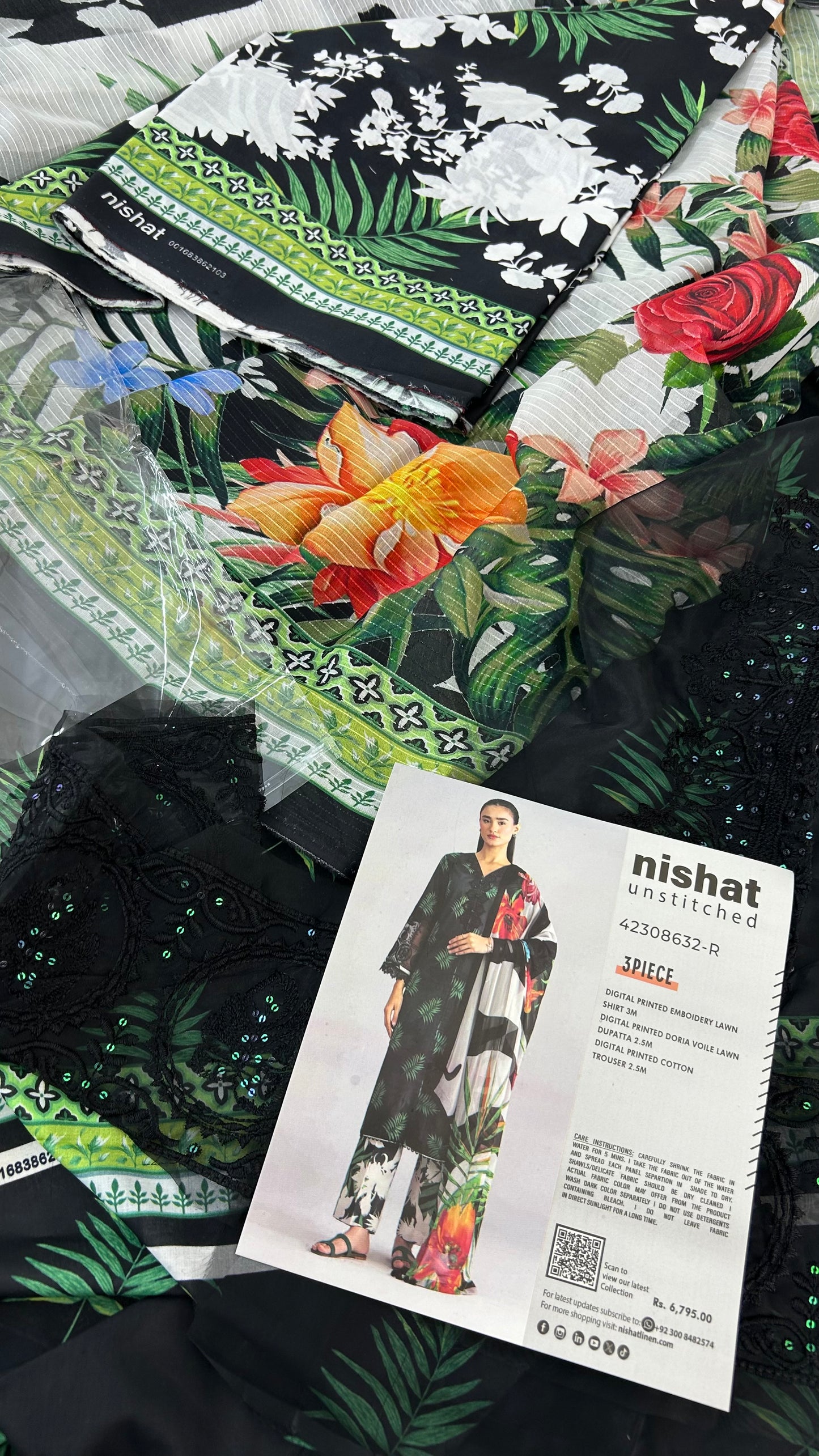 NISHAT EMB LAWN 3 PC