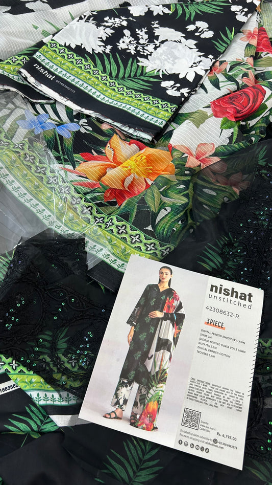 NISHAT EMB LAWN 3 PC