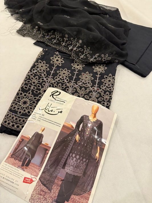 CHICKANAKRI 3 PC COTTON WITH CHIFFON DUPATTA