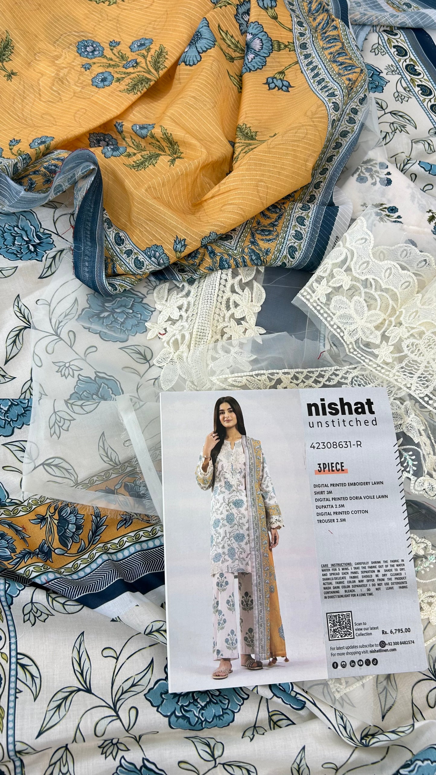NISHAT EMB LAWN 3 PC