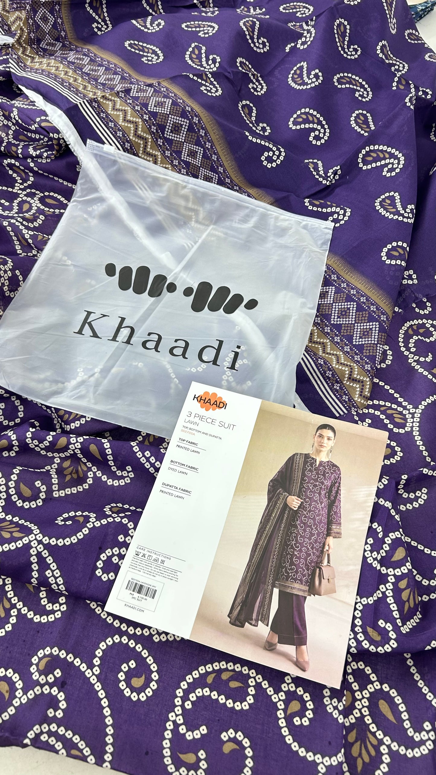 KHAADI LAWN 3 PC