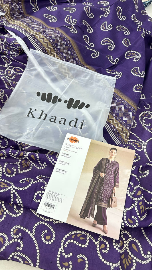 KHAADI LAWN 3 PC