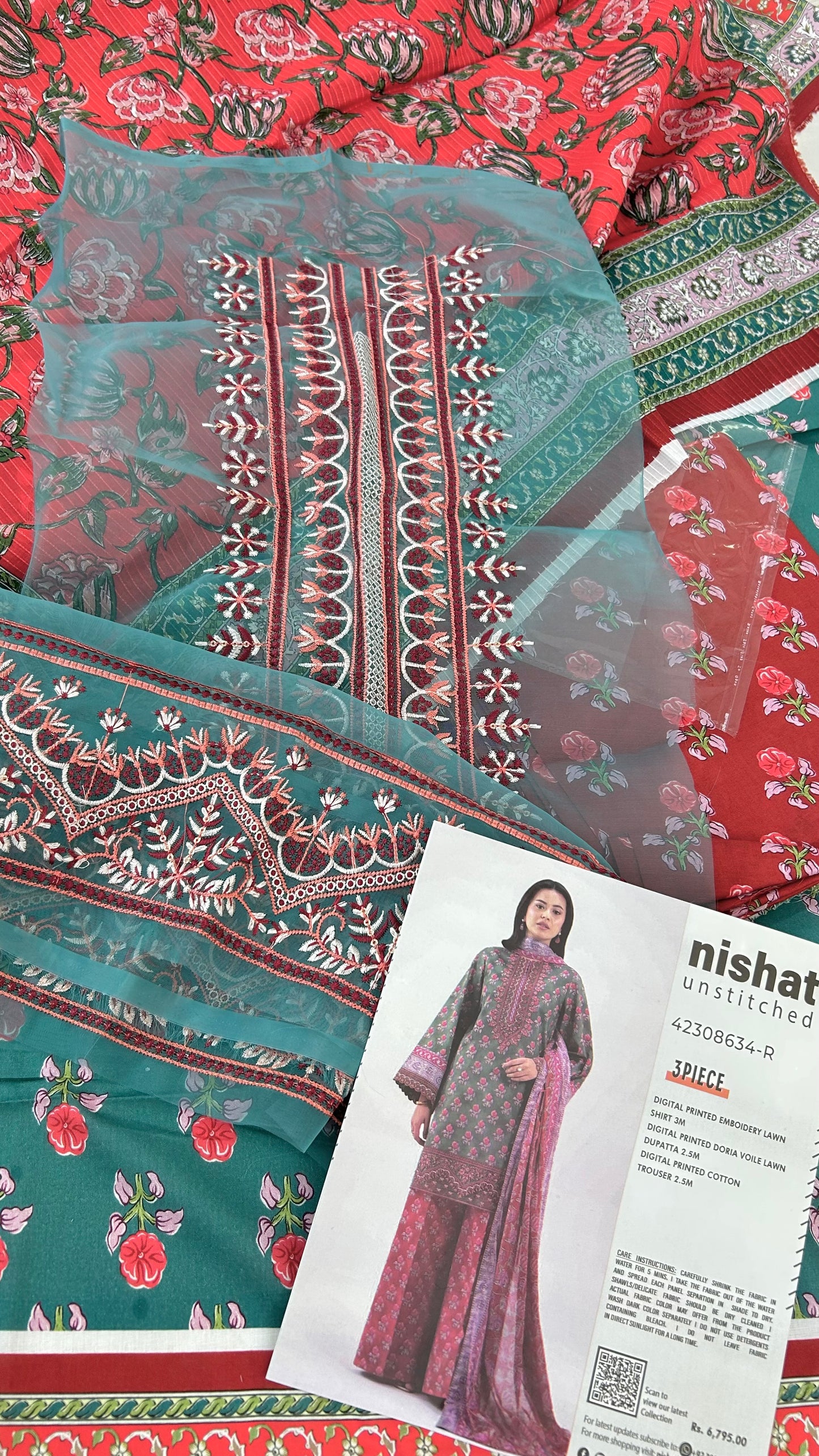 NISHAT EMB LAWN 3 PC