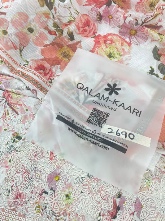 QALAMKAARI EMB 2 PC SHIRT DUPATTA