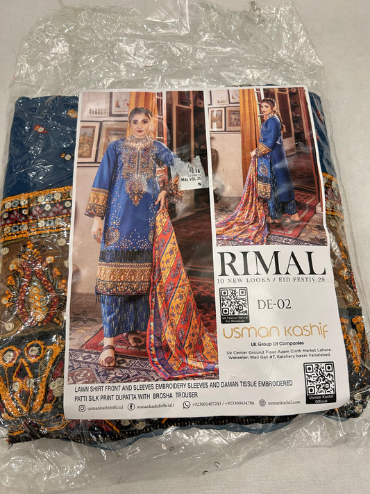 LAWN 3 PC EMB WITH SILK DUPATTA
