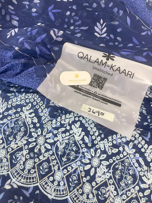 QALAMKAARI EMB 2 PC SHIRT DUPATTA