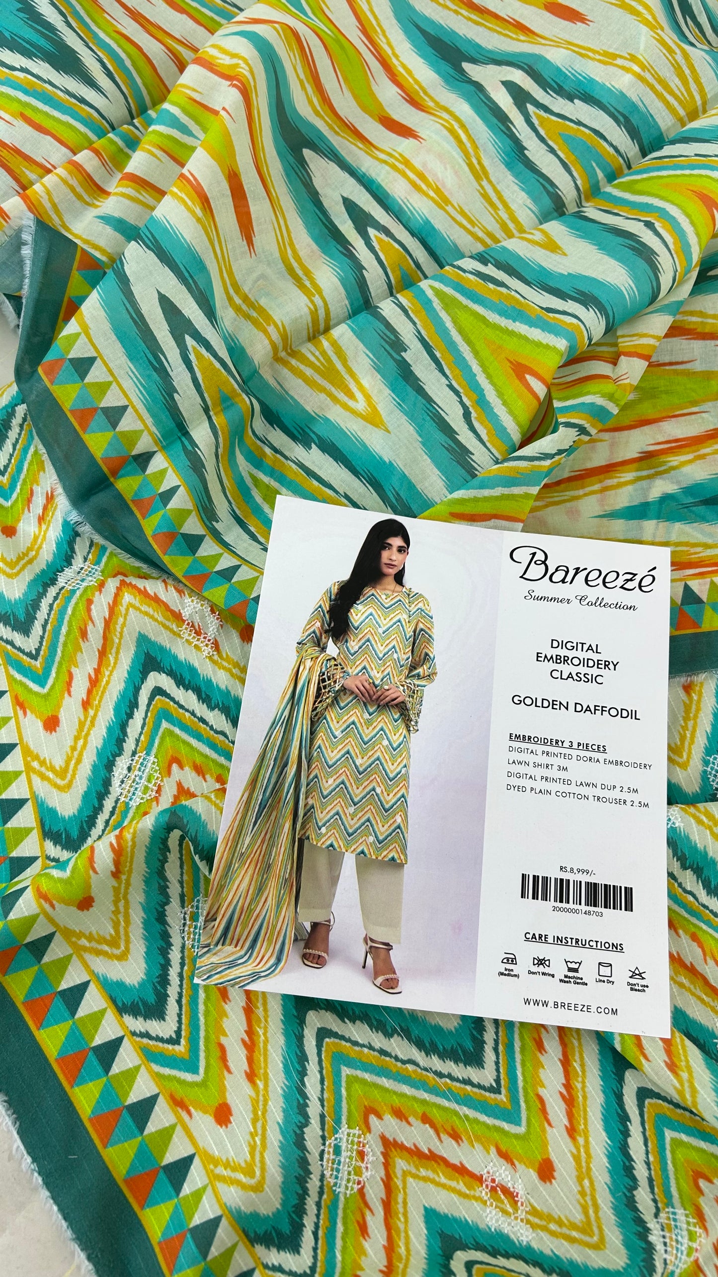 BAREEZE EMB LAWN 3 PC