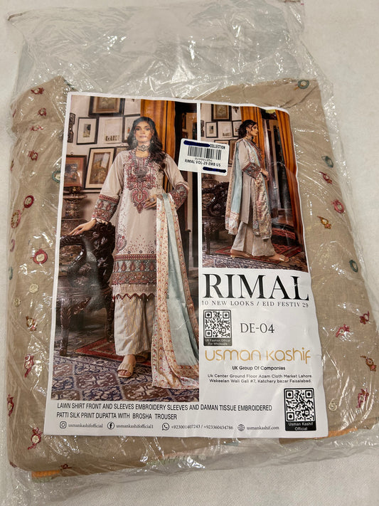 LAWN 3 PC EMB WITH SILK DUPATTA