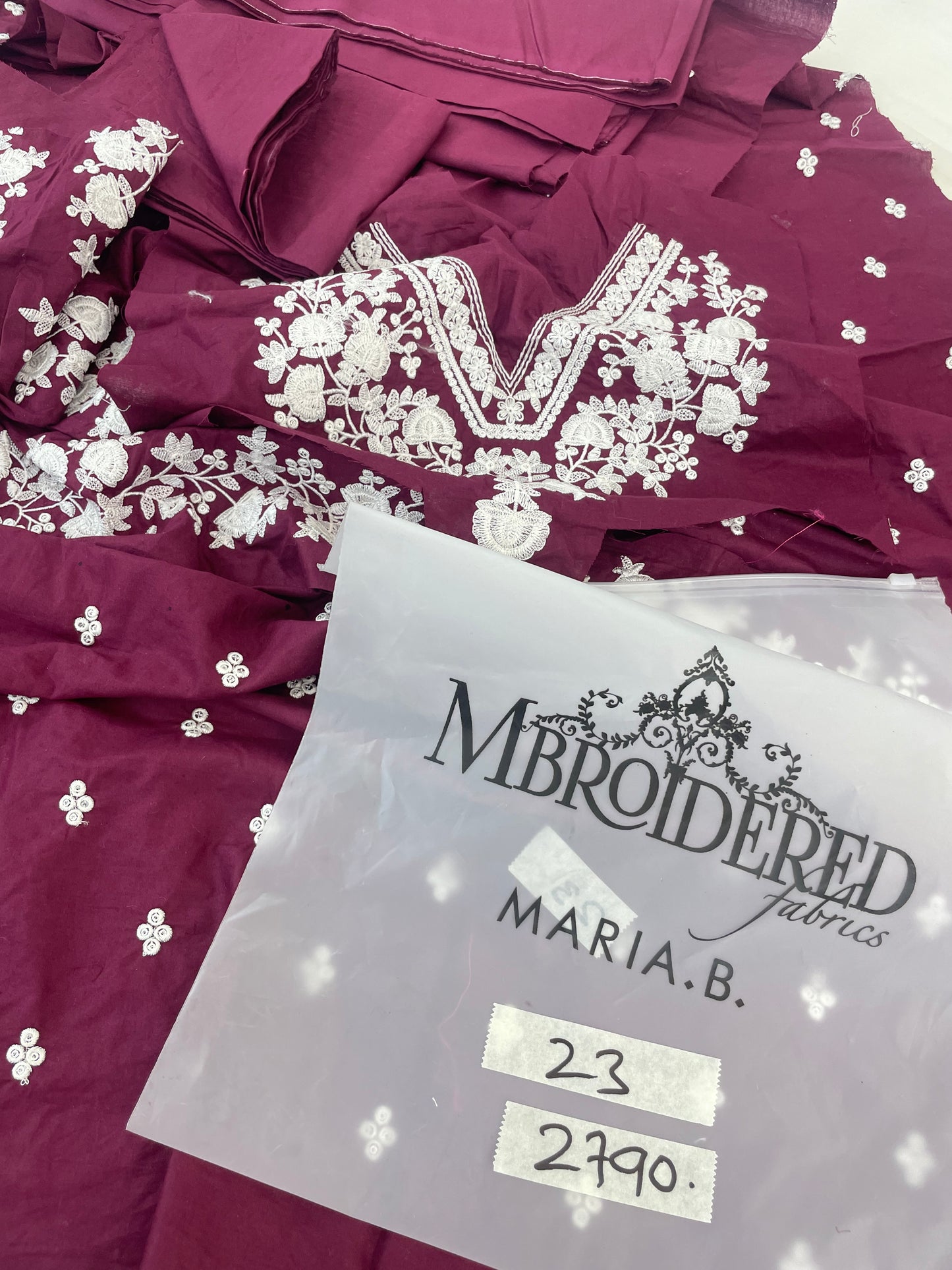 MARIA B EMB 2 PC LAWN SHIRT TROUSER