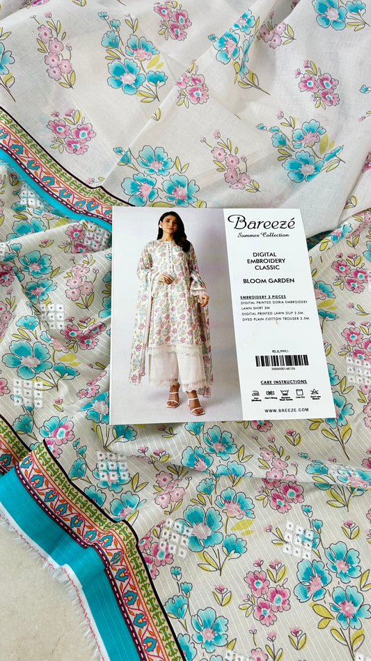 BAREEZE EMB LAWN 3 PC