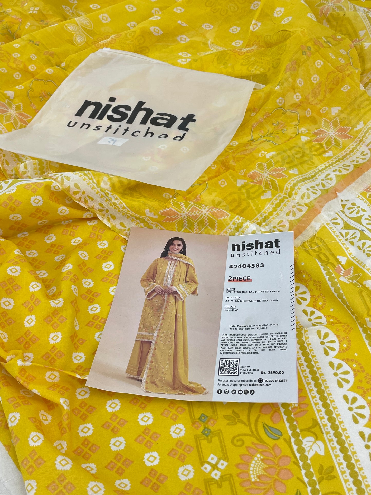 NISHAT LAWN 2 PC SHIRT DUPATTA