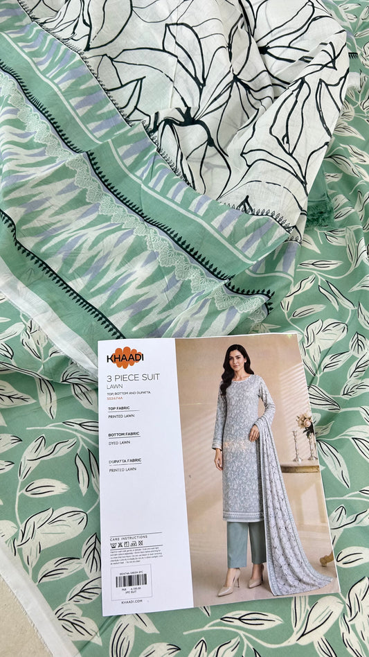 KHAADI LAWN 3 PC