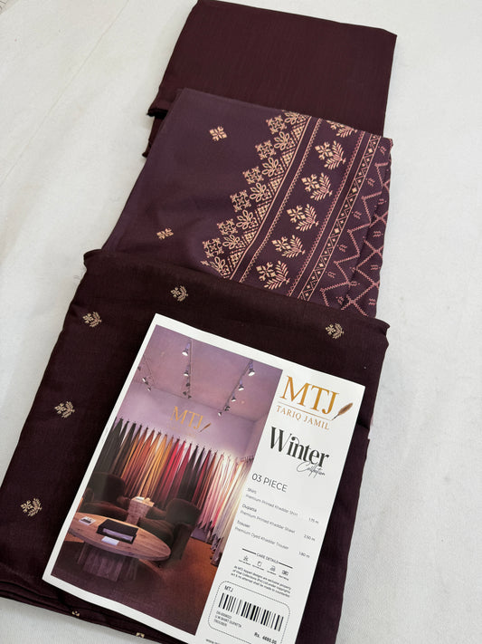MTJ KHADDAR 3 PC WITH SHAWL