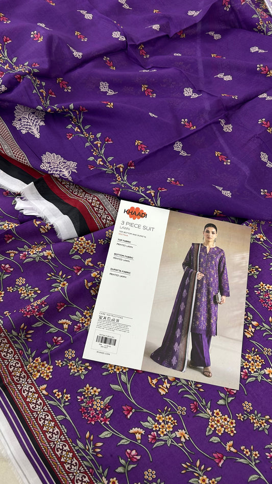 KHAADI LAWN 3 PC