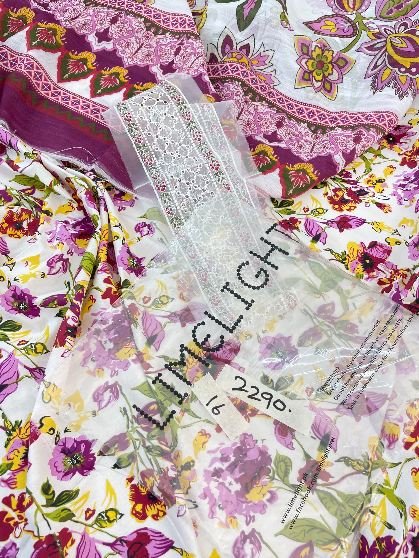 LIMELIGHT LAWN 3 PC WITH EMB PATCH