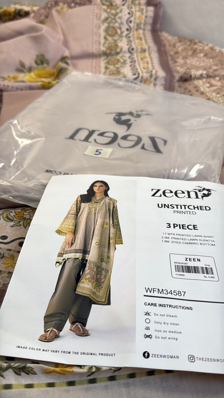 ZEEN LAWN 3 PC