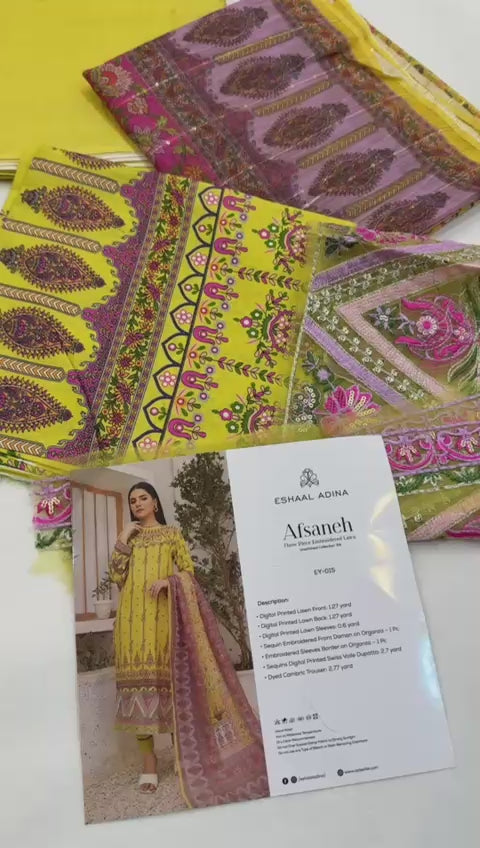 AFSANAH EMBROIDERED 3 PC