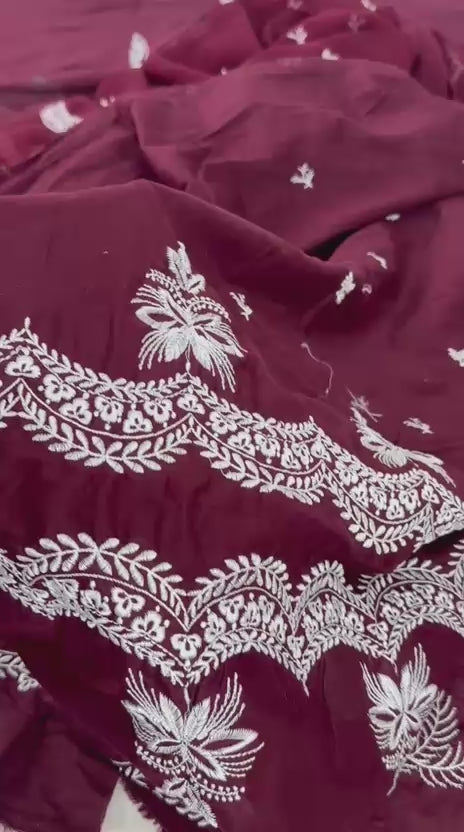 QALAMKAARI EMBROIDERED 2 PC SHIRT DUPATTA