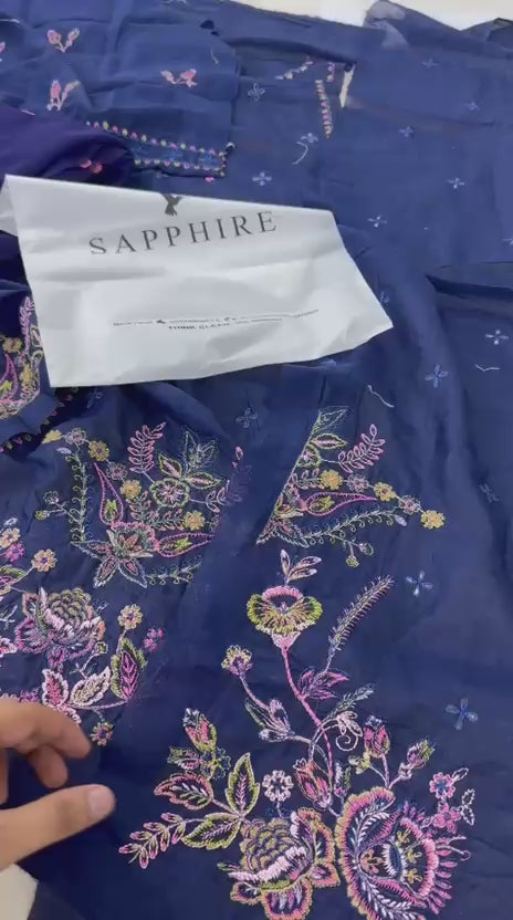 SAPPHIRE LUXURY 2 PC EMB SHIRT DUPATTA