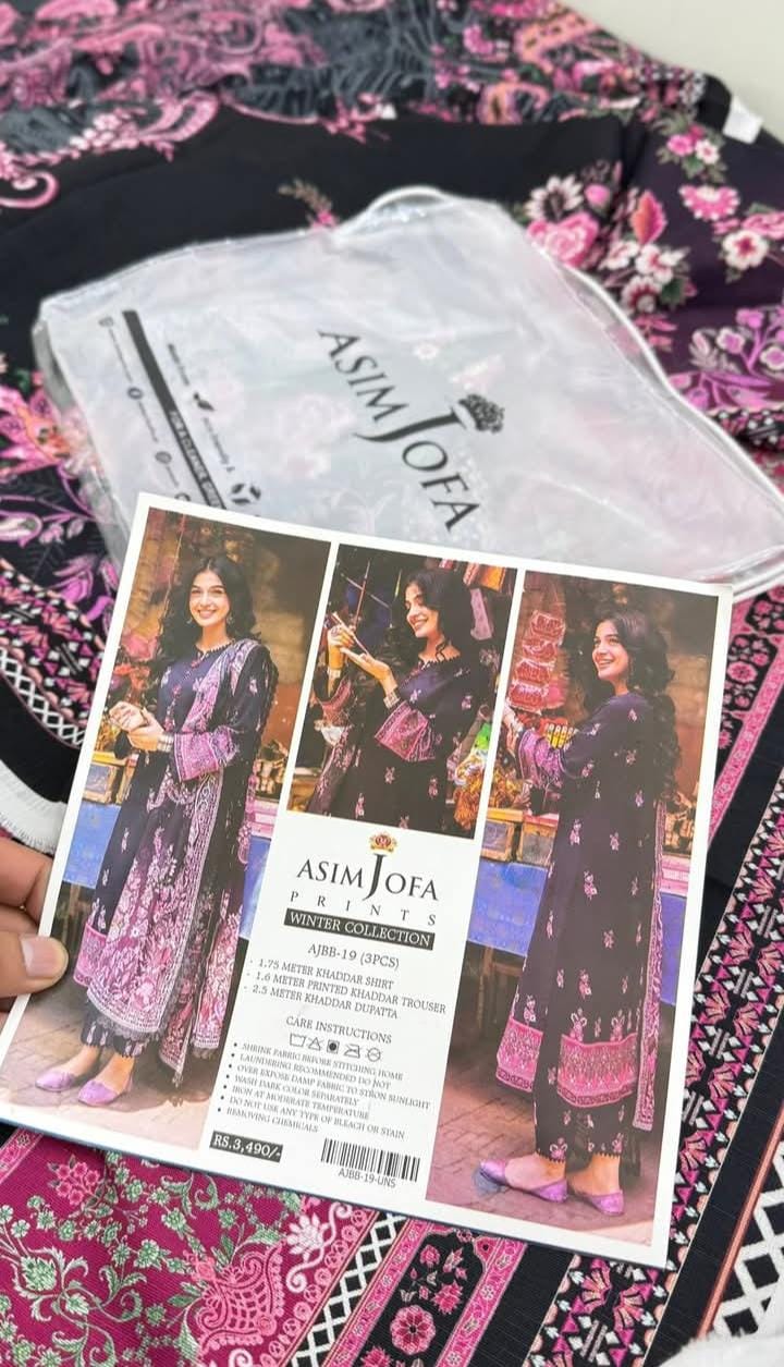 ASIM JOFA KHADDAR 3  PC