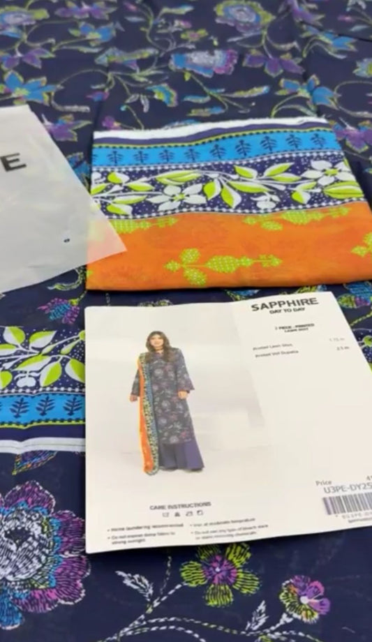 SAPPHIRE LAWN 2 PC SHIRT DUPTA