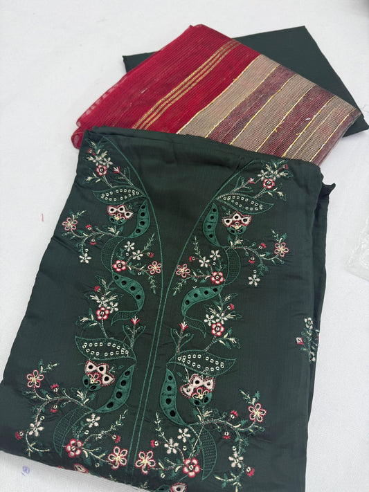 VISCOSE CHICKANKARI 3 PC